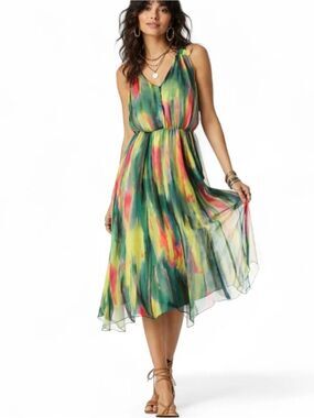 Simply Vera Vera Wang Watercolor Chiffon Dress  XS